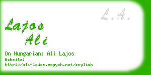 lajos ali business card